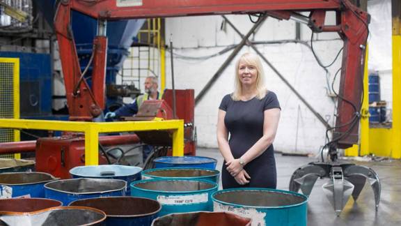 Rosie Hill, Business Development Manager, in the Ireland Alloys factory.