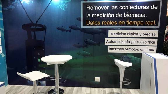 Aquatec exhibition display translated into Spanish.